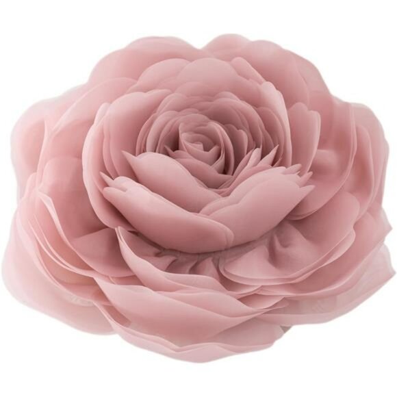 Round Flower Throw Pillow Cover 12x12 Dusty Pink Decorative Rose Cushion for Bed - Picture 4 of 7